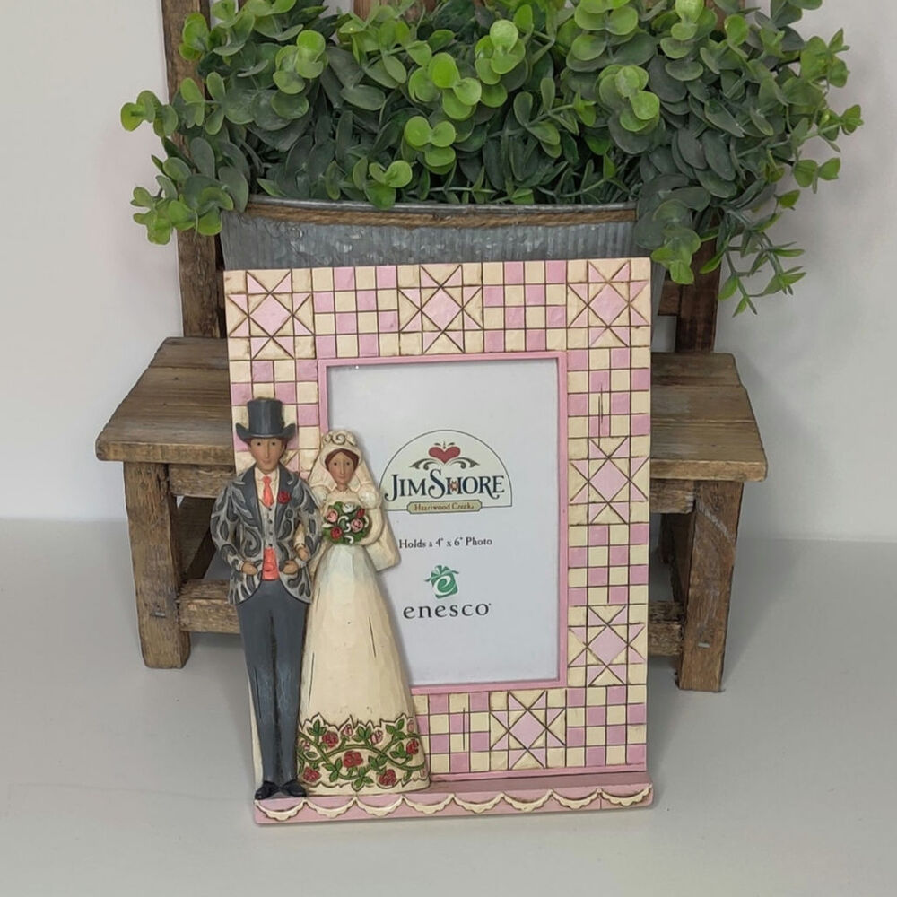 Jim Shore Pink and Cream Wedding Couple Picture Frame - Picture 16 of 16